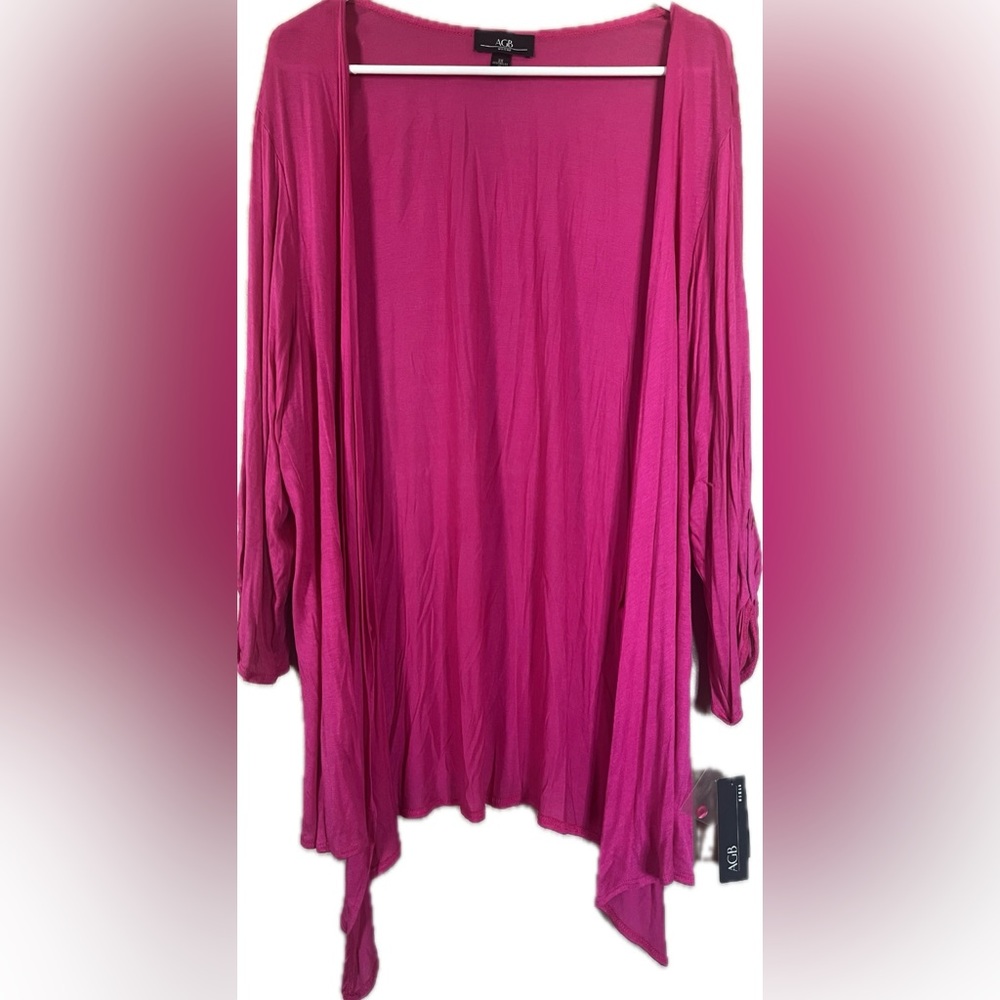 AGB Women's Pink Open Front Cardigan-lightweight. New with tags. Women's size 2X